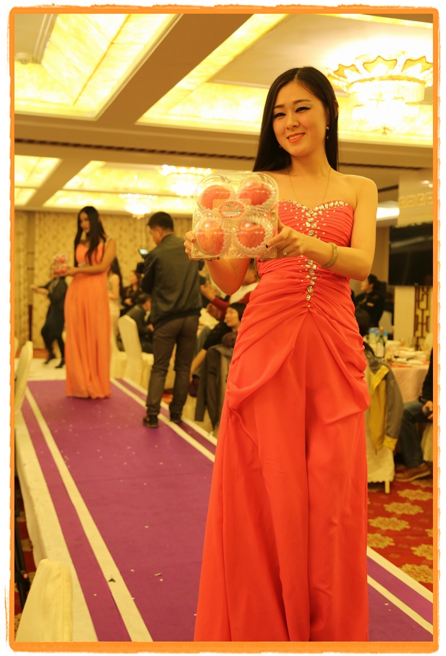 甘肅平涼:妙齡妹子表演T臺秀 不秀身材秀“金果”(圖)